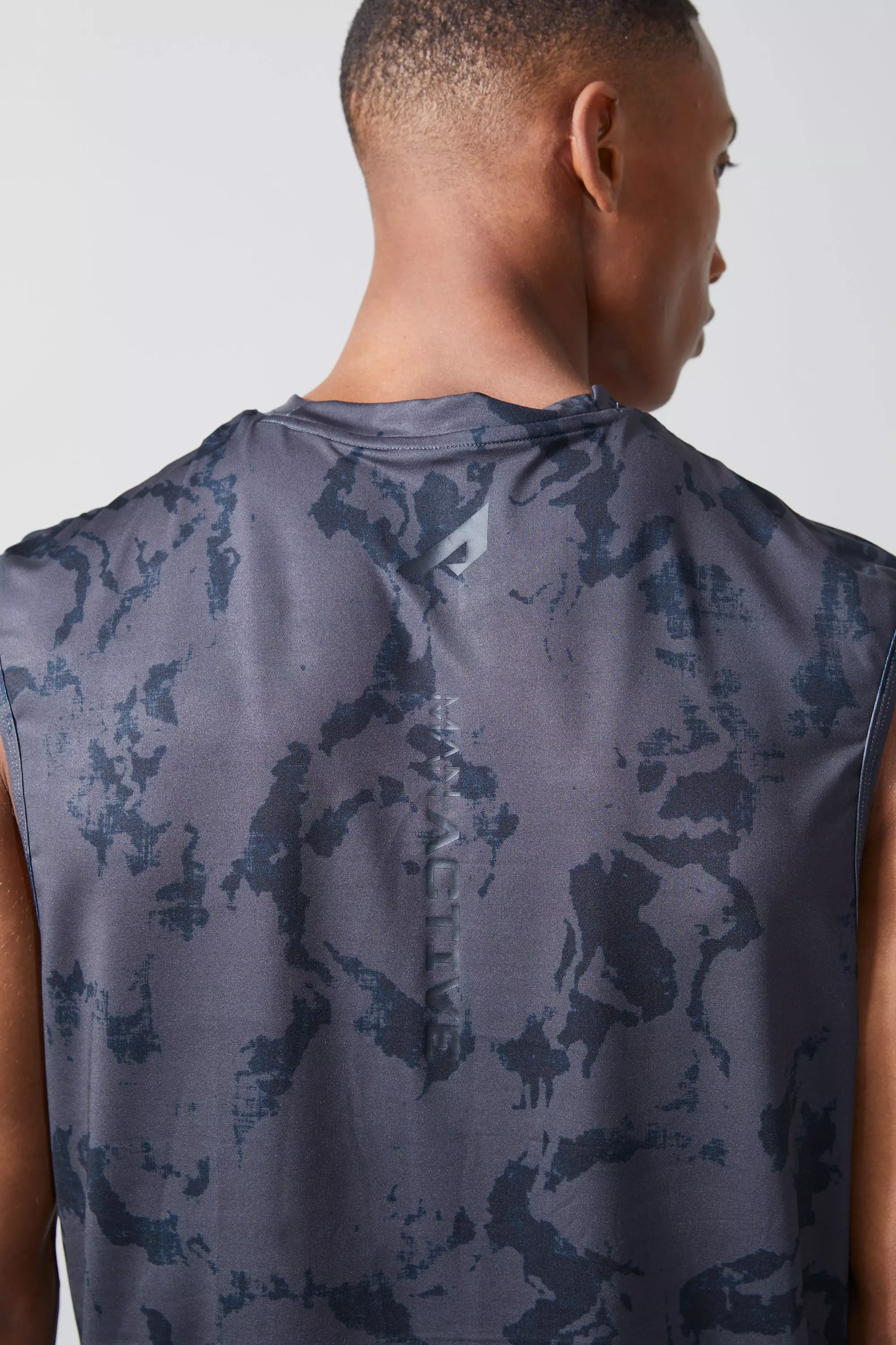 Black Active Matte Acid Wash Print Reg Fit Tank alternative image