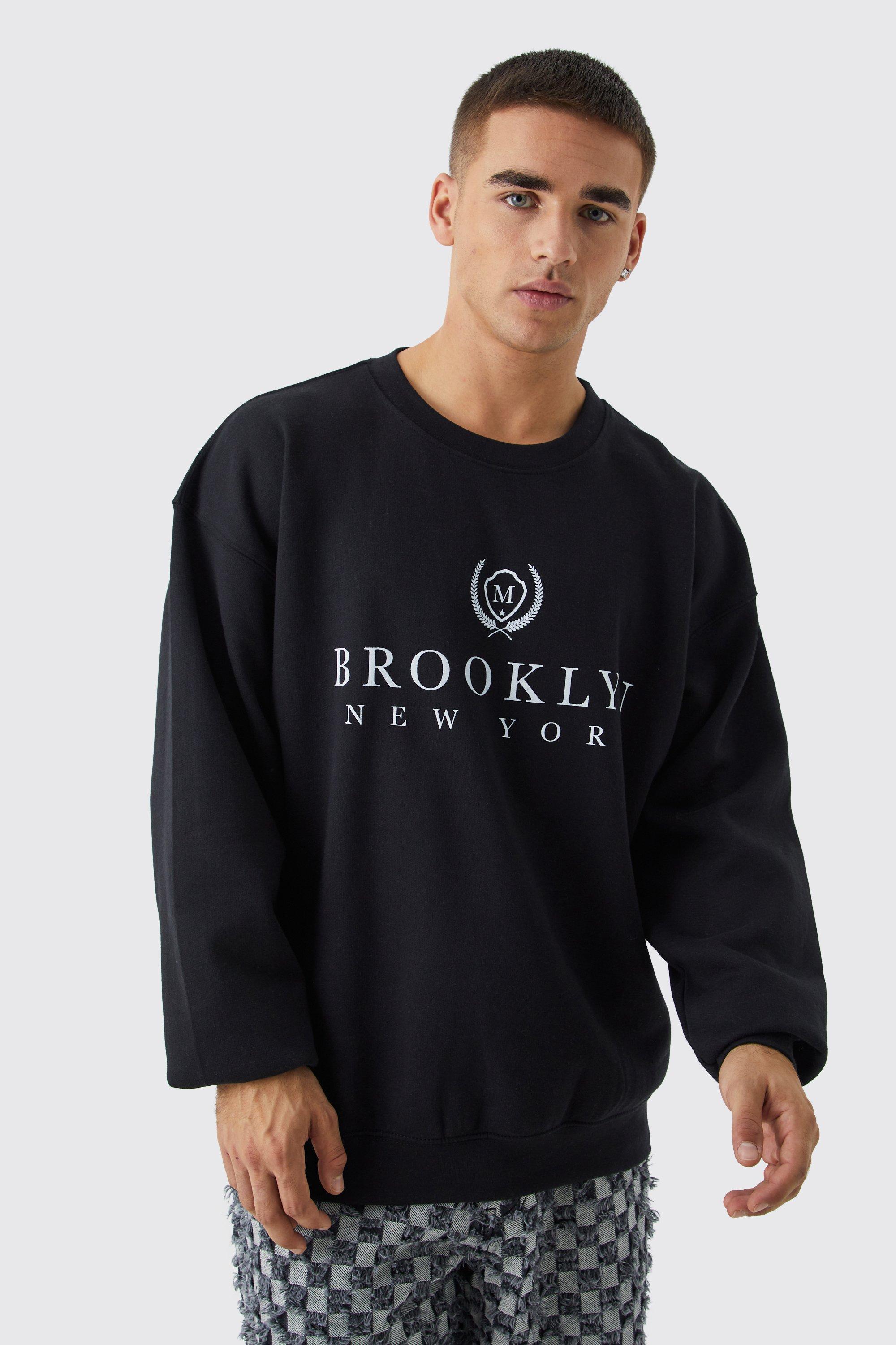 Sweat Oversize À Imprimé Brooklyn Black Homme