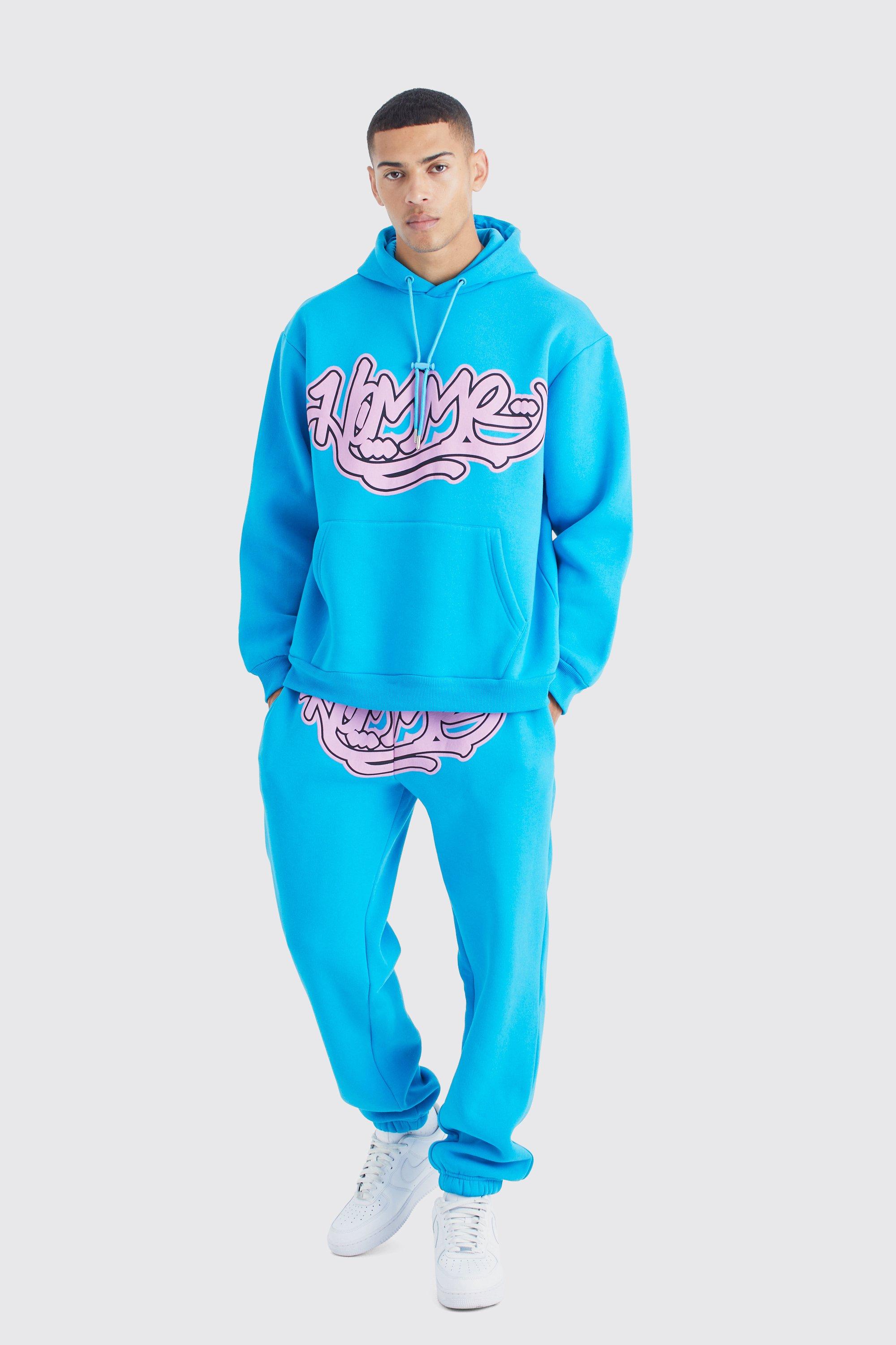 Homme Graffiti Oversized Hooded Tracksuit