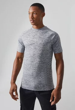 Man Active Muscle Fit Space Dye T-shirt Light grey
