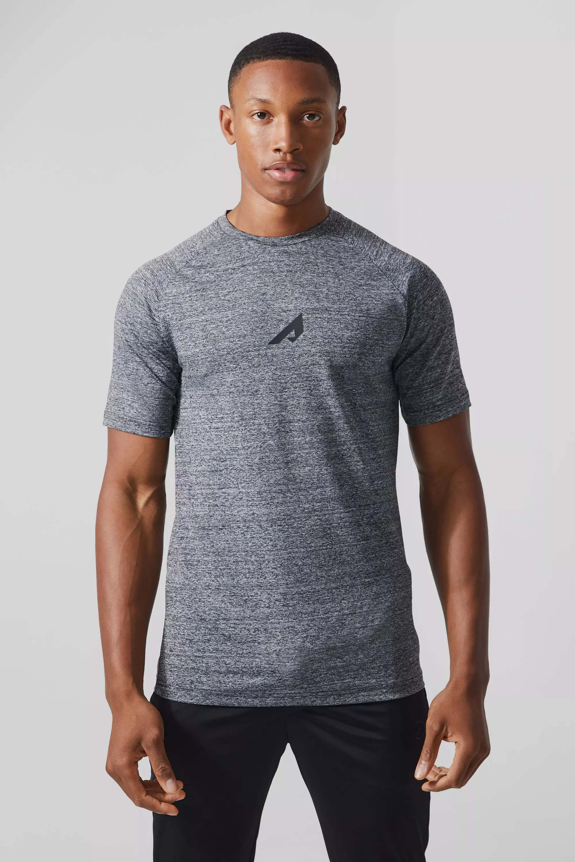 Active Muscle Fit Space Dye T-shirt Dark grey