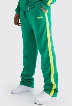 Tall Relaxed Tricot Zip Detail Sweatpants Green
