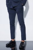 Navy Skinny Fit Pinstripe Suit Pants