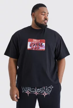 Plus Boxy Official Man Y2k T-shirt Black