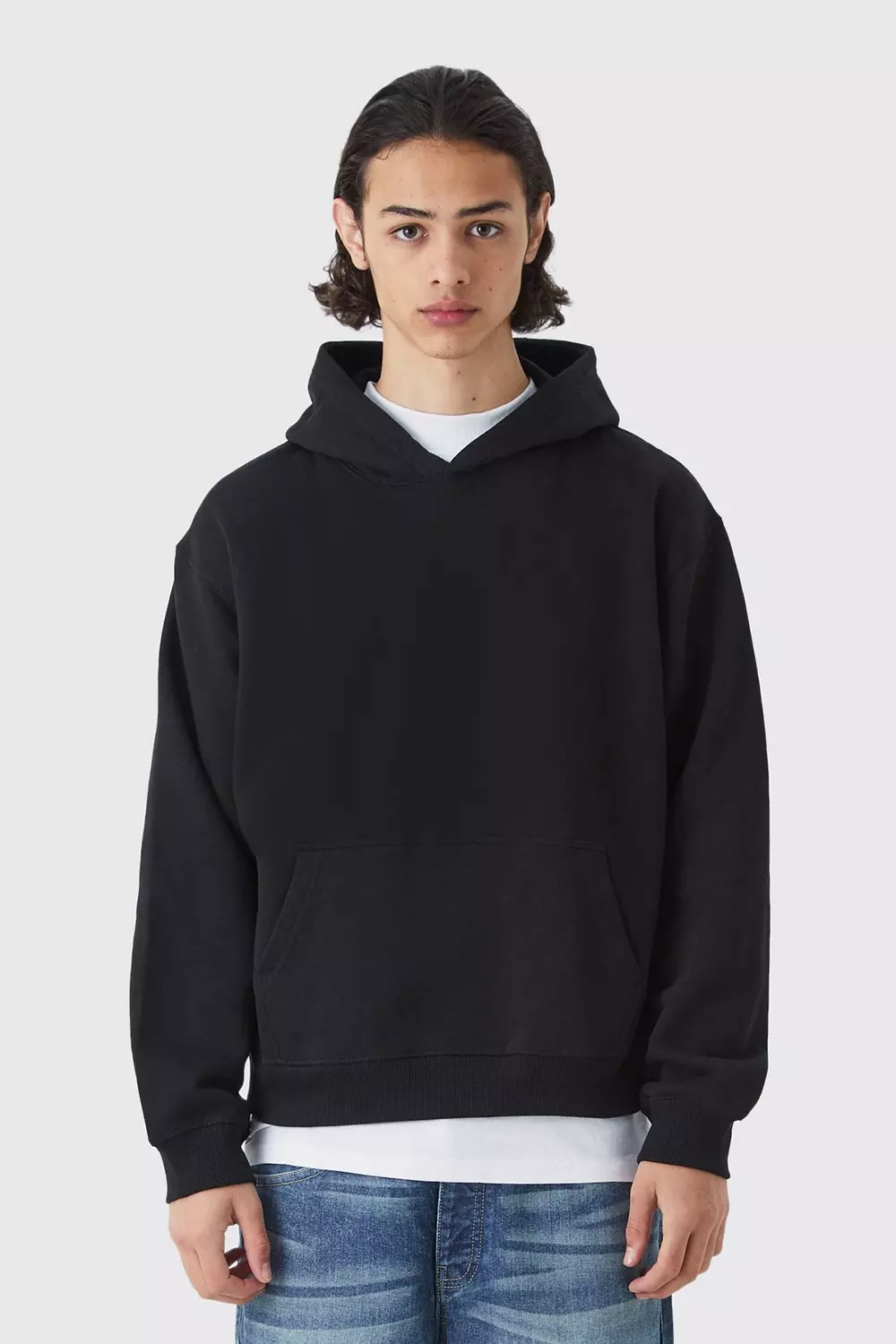 Black Oversized Boxy Hoodie