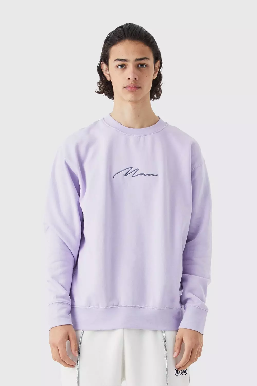 Man Oversized Basic Sweatshirt Lilac