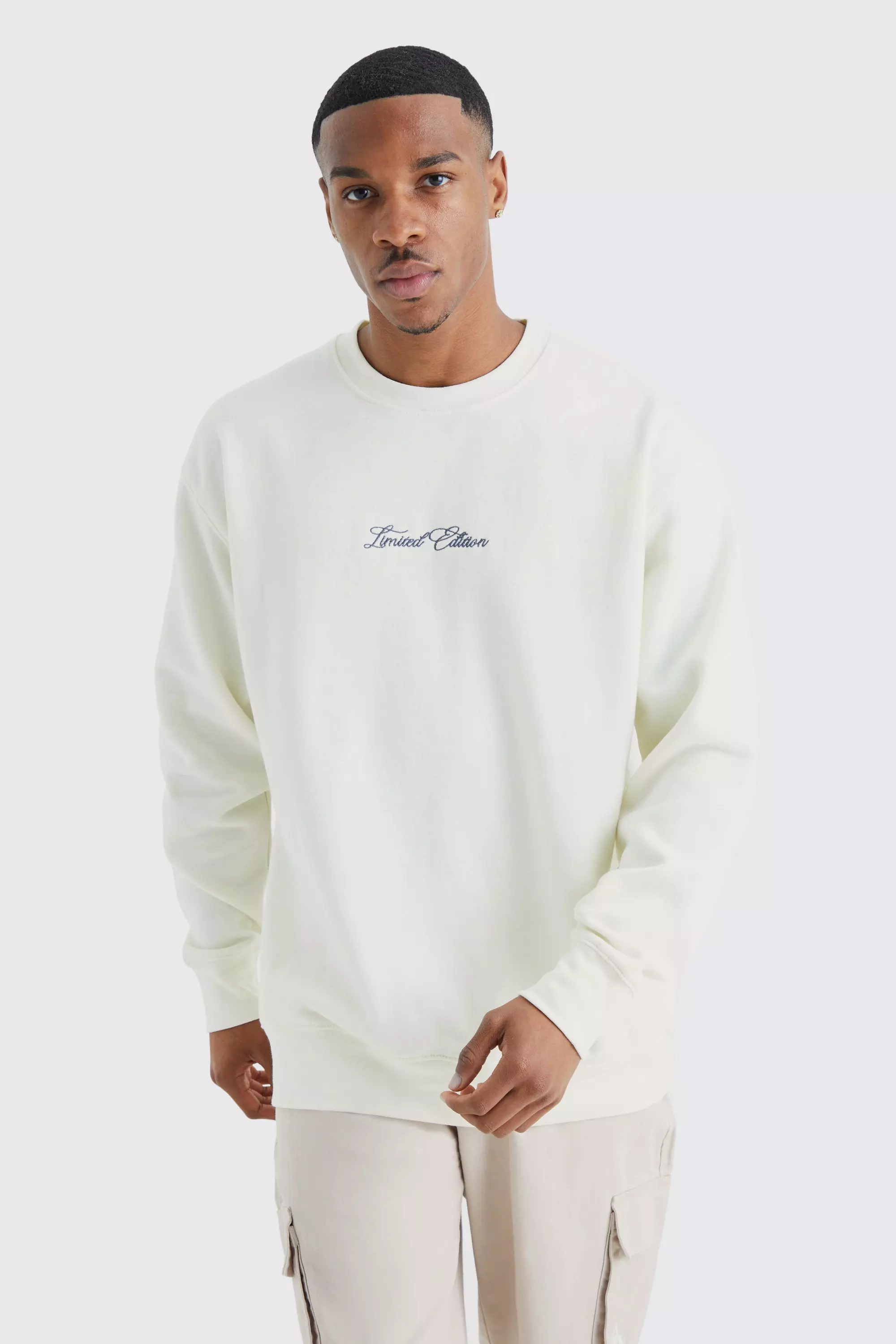 Ecru White Limited Oversized Sweatshirt
