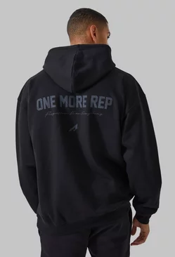 Black Active Oversized One More Rep Hoodie