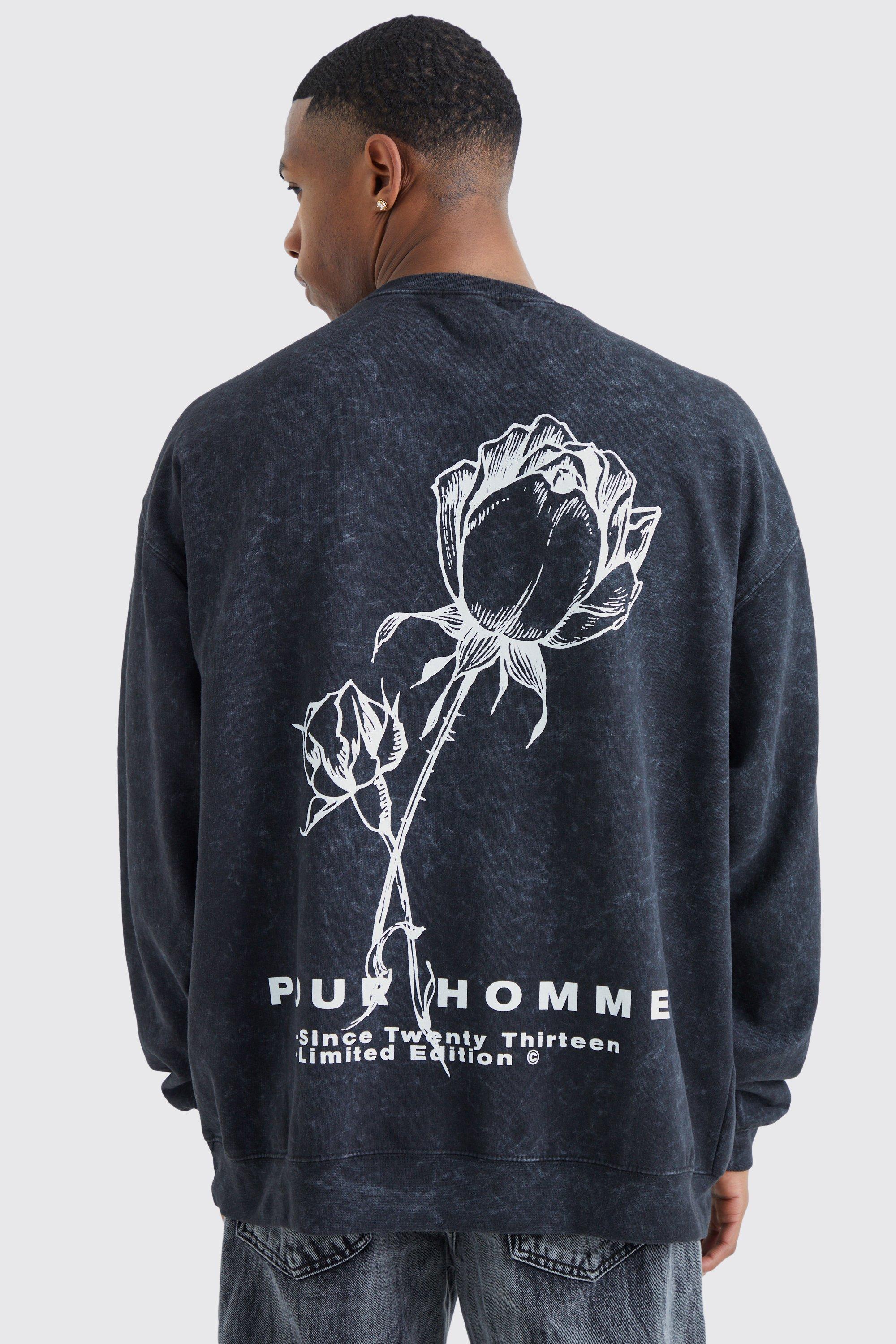 Sweat shirt rose online homme