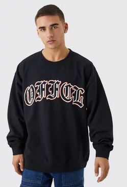 Oversized Ofcl Graphic Sweatshirt Black