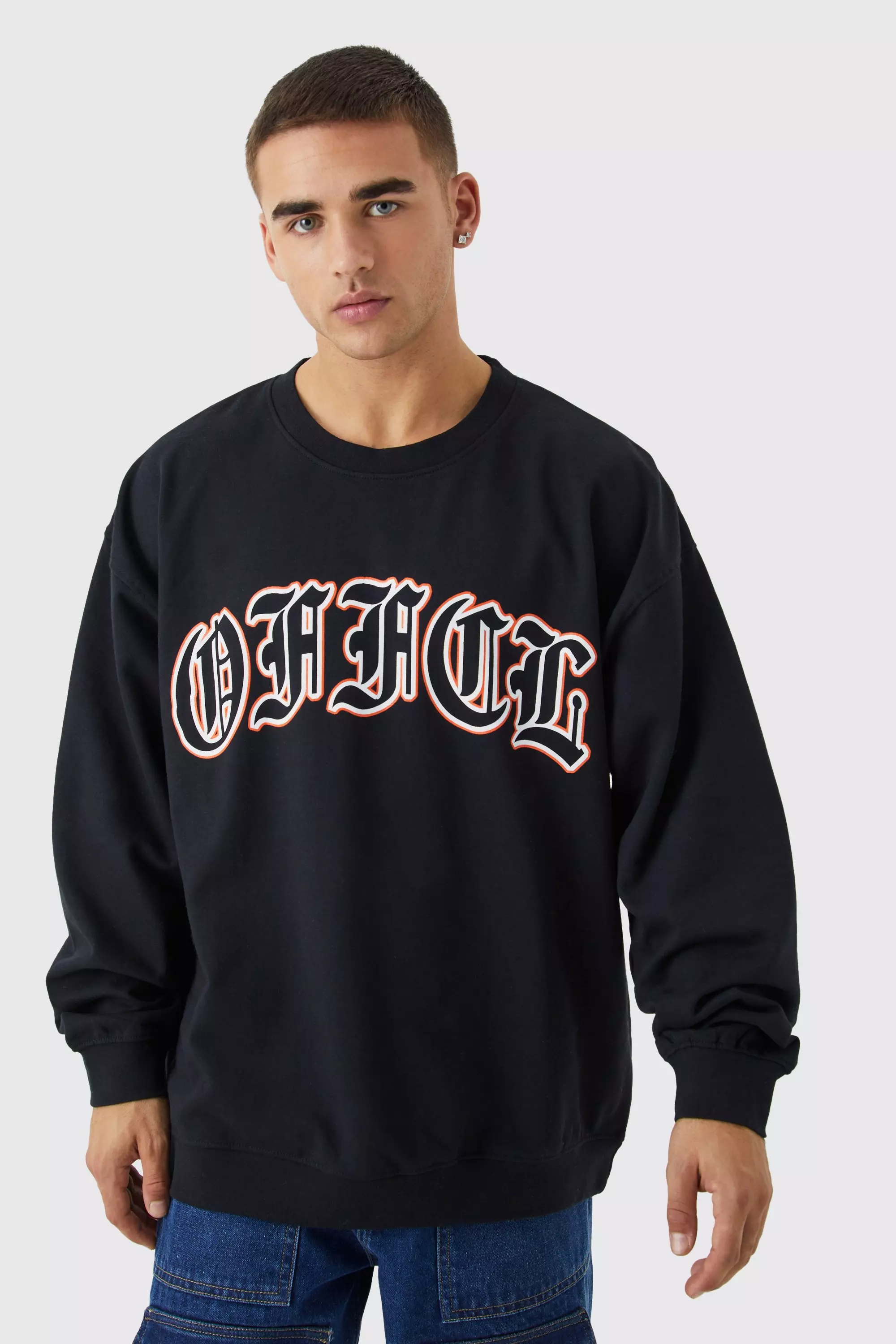 Oversized Ofcl Graphic Sweatshirt Black