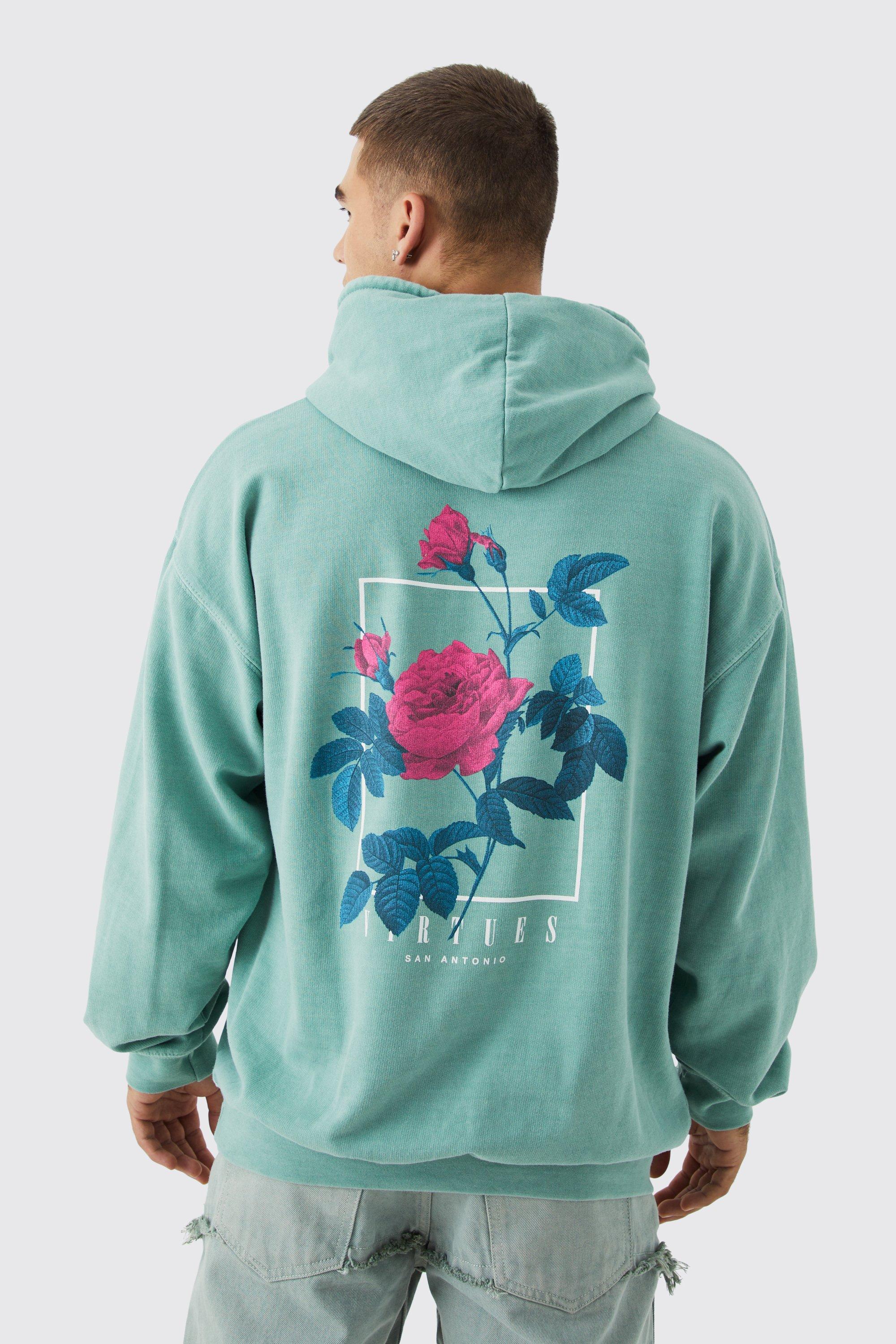 Obey airbrushed store rose hoodie