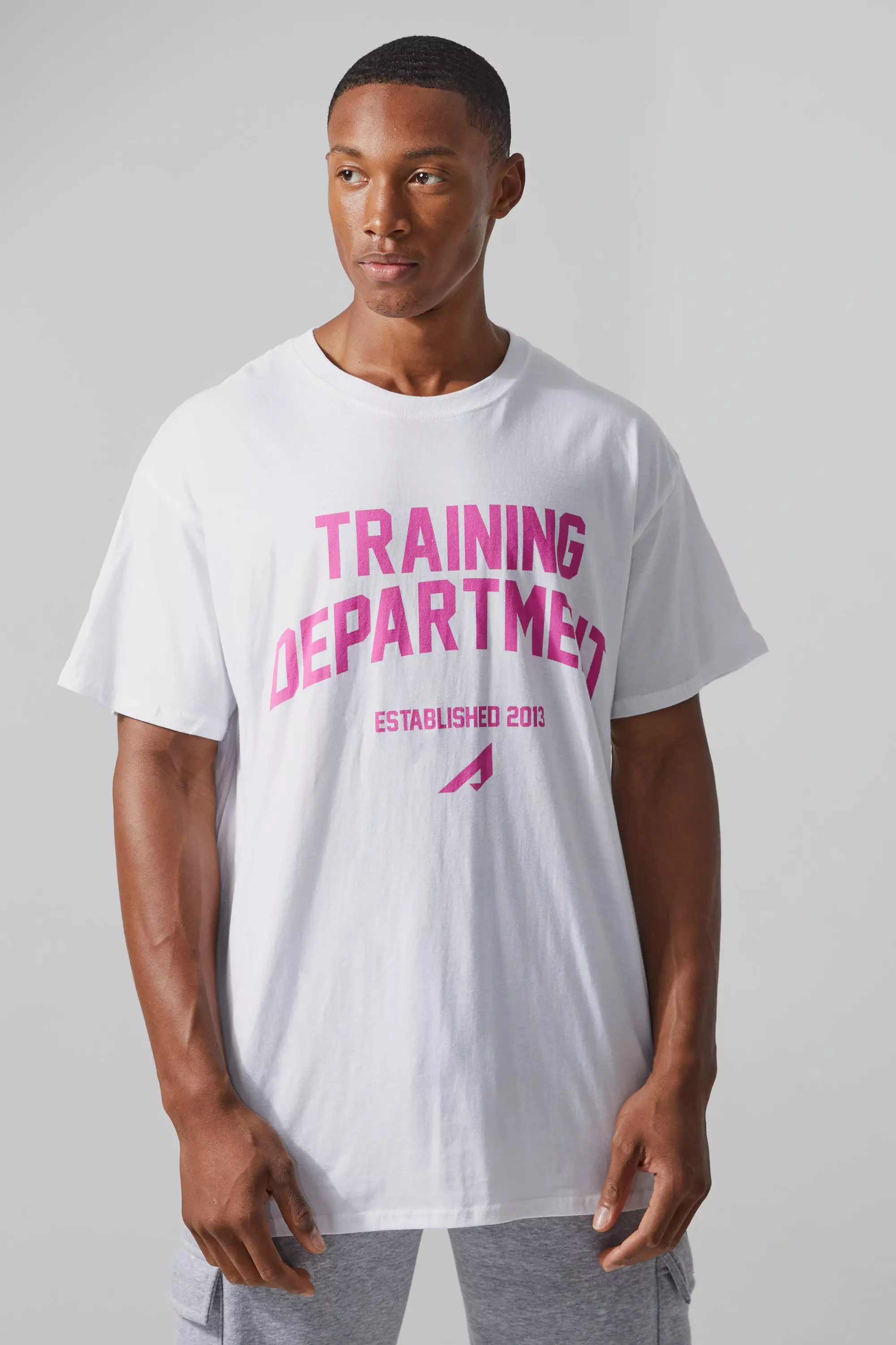 Active Oversize T-Shirt mit Training Dept Print, White alternatives Bild