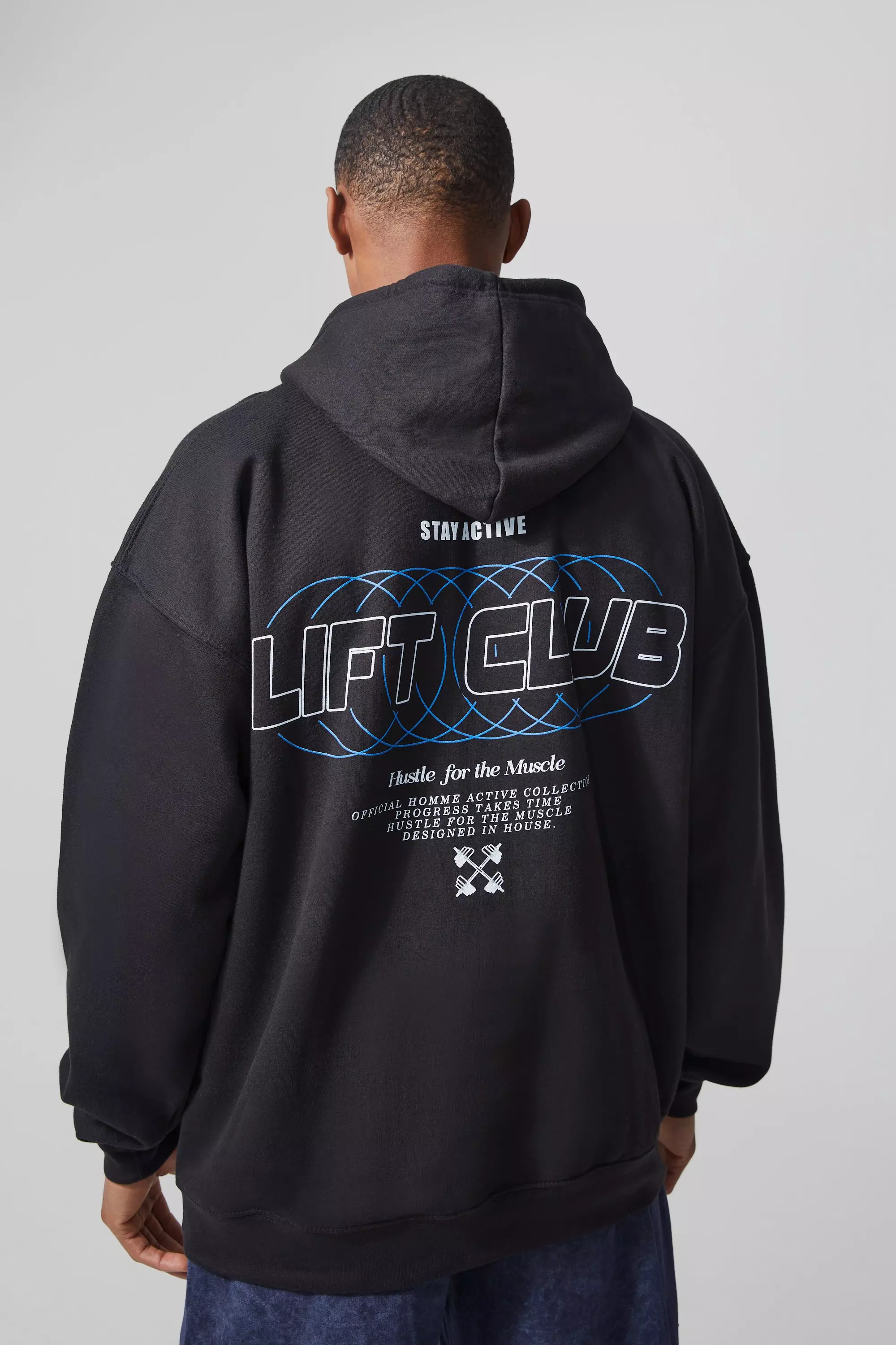 Black Man Active Lift Club Hustle Hoodie