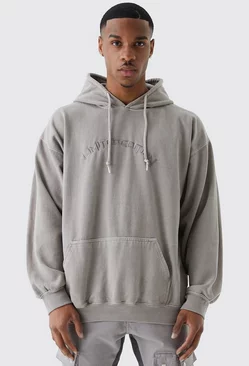 Oversized Washed Hoodie Taupe