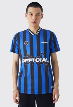 Blue Stripe Official Football Shirt
