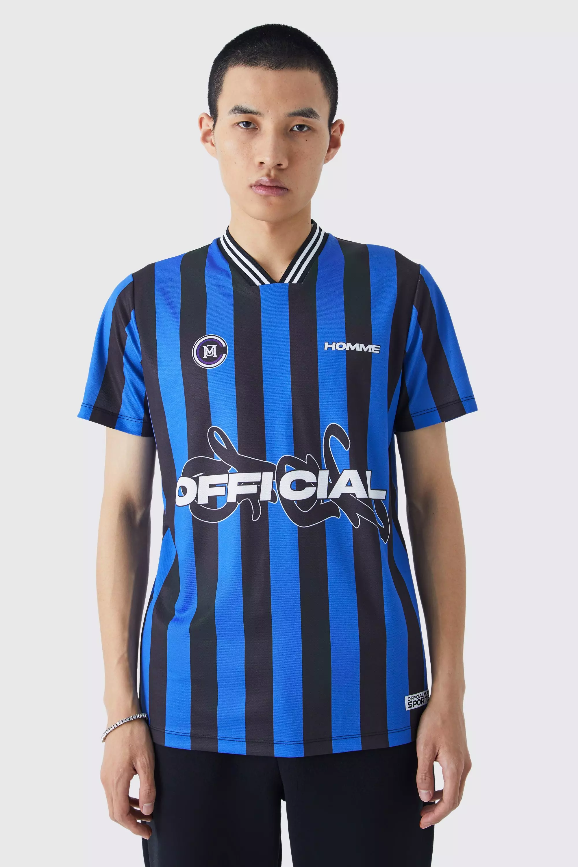 Blue Stripe Official Football Shirt