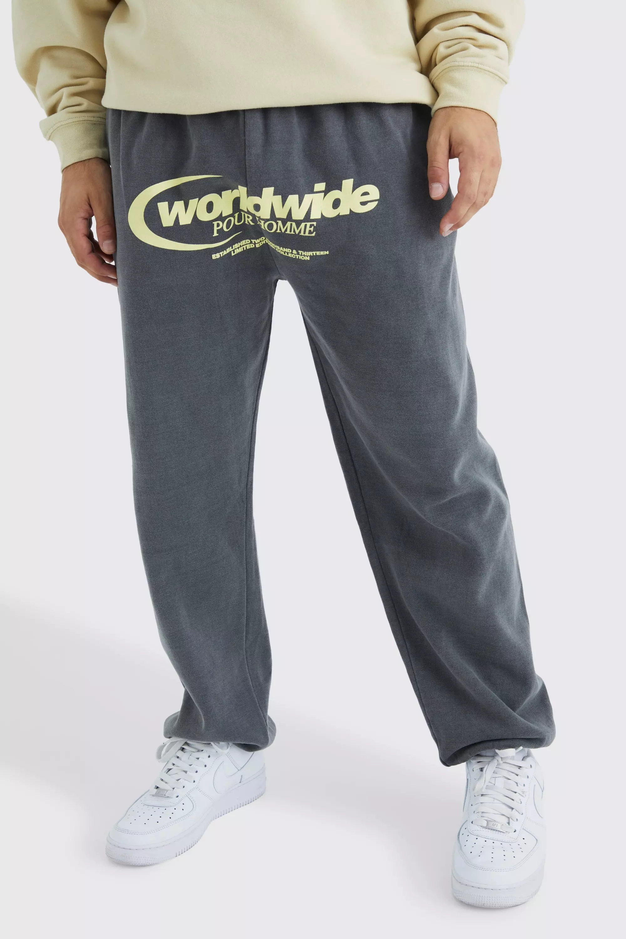 Oversized Worldwide Crotch Graphic Sweatpants | boohooMAN USA