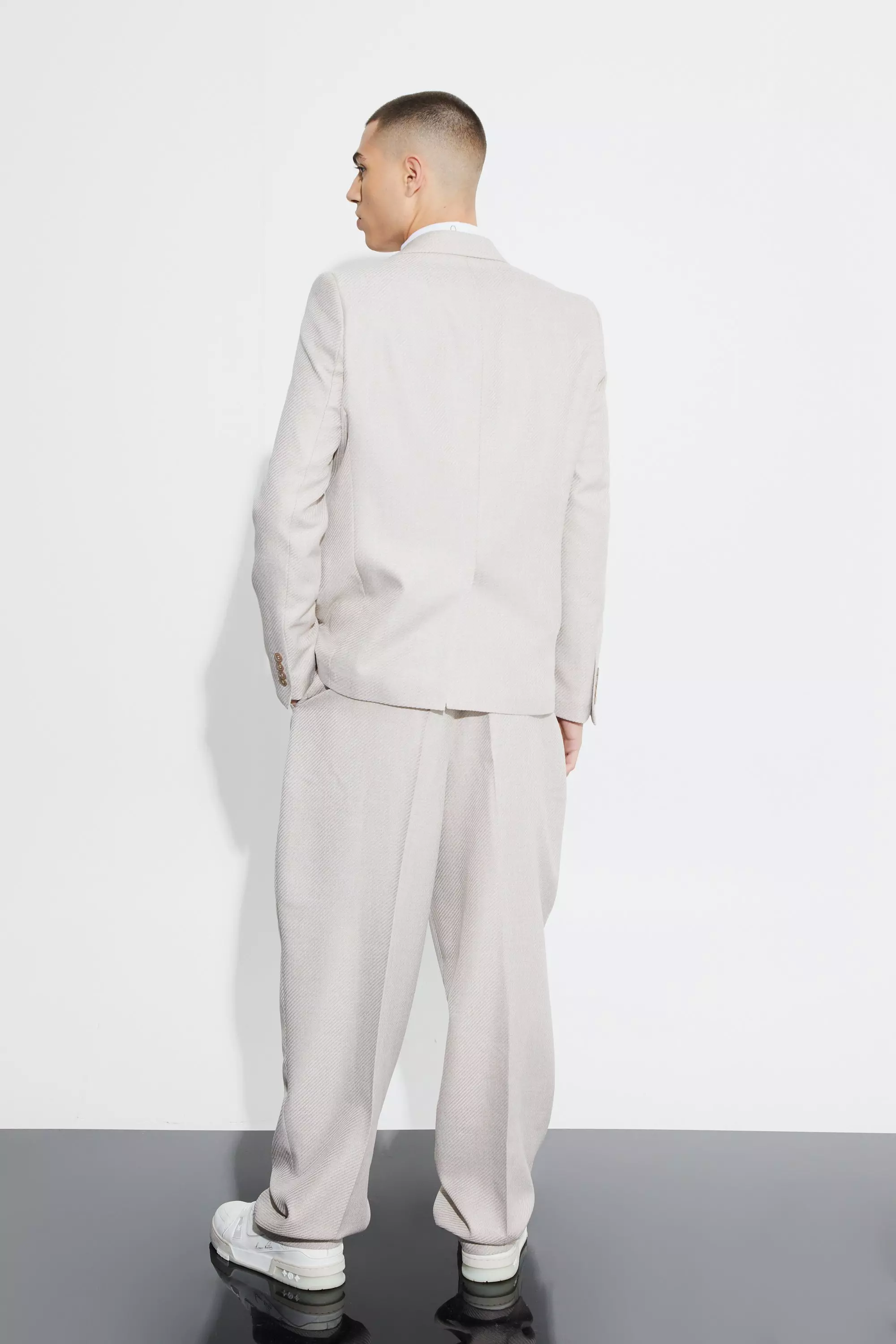 Grey Relaxed Fit Boucle Texture Marl Blazer alternative image