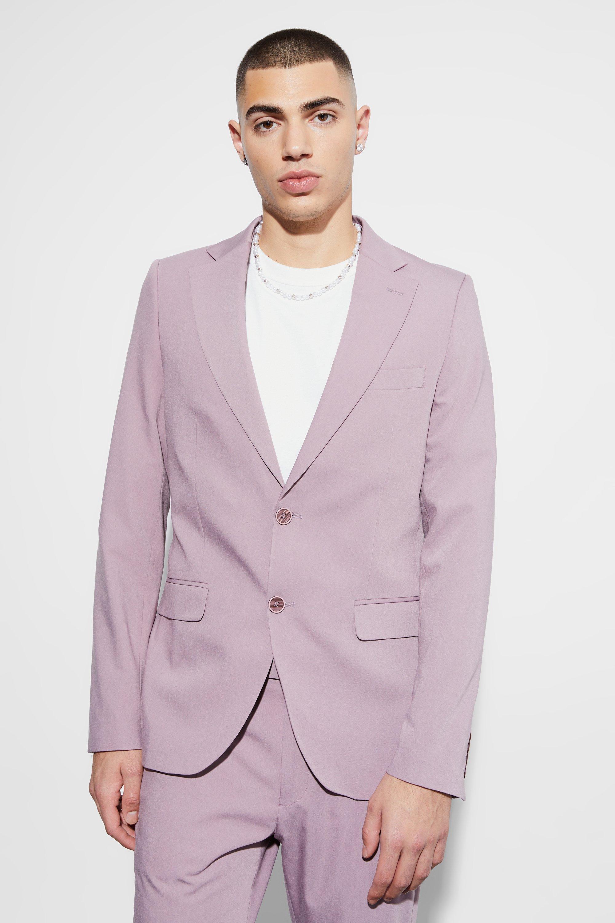 Einreihiger Skinny Blazer, Mauve