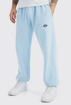 Man Diamond Oversized Sweatpants Light blue