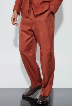 Relaxed Fit Marl Texture Suit Pants Orange
