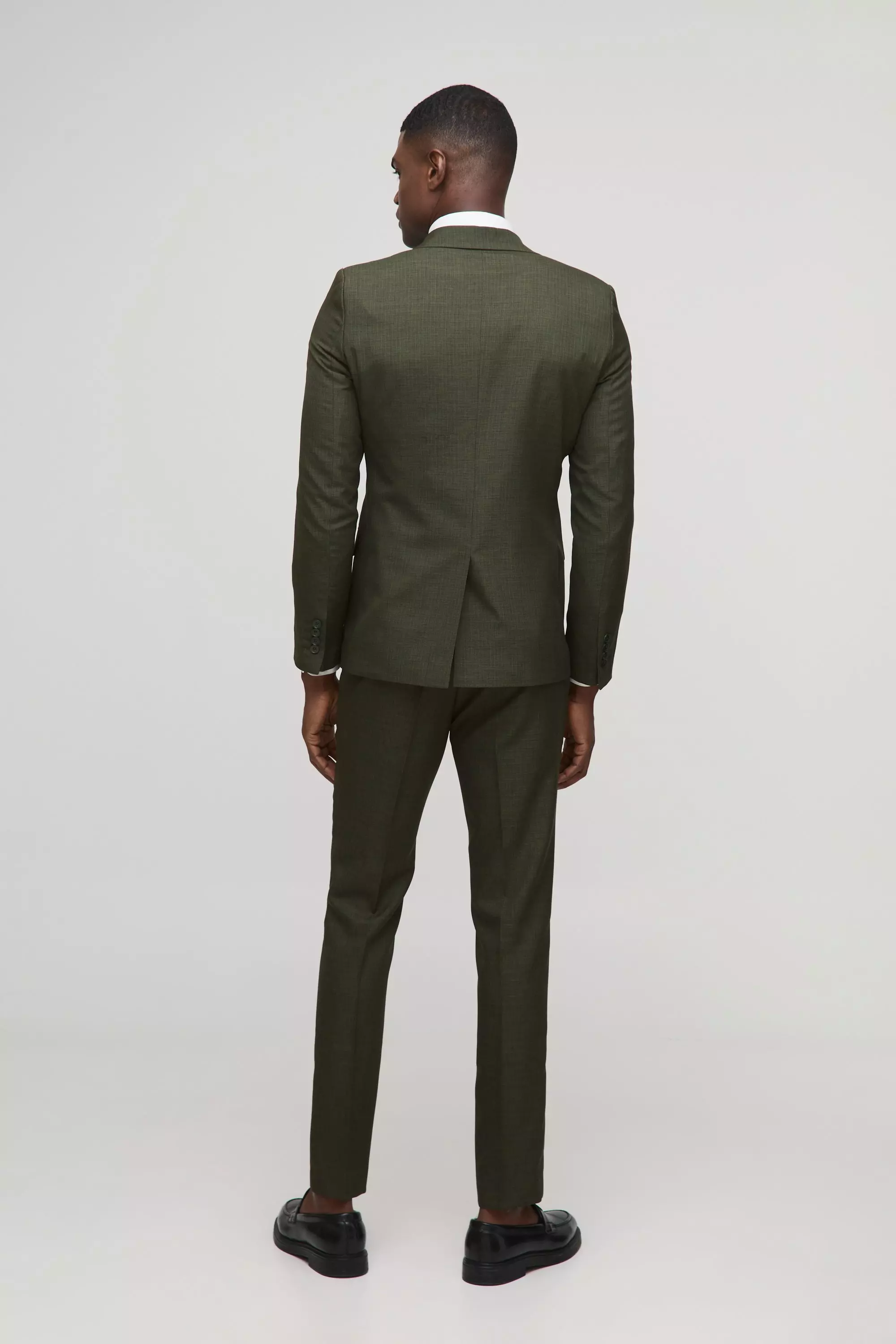 Strukturierte Skinny Anzughose, Khaki alternatives Bild