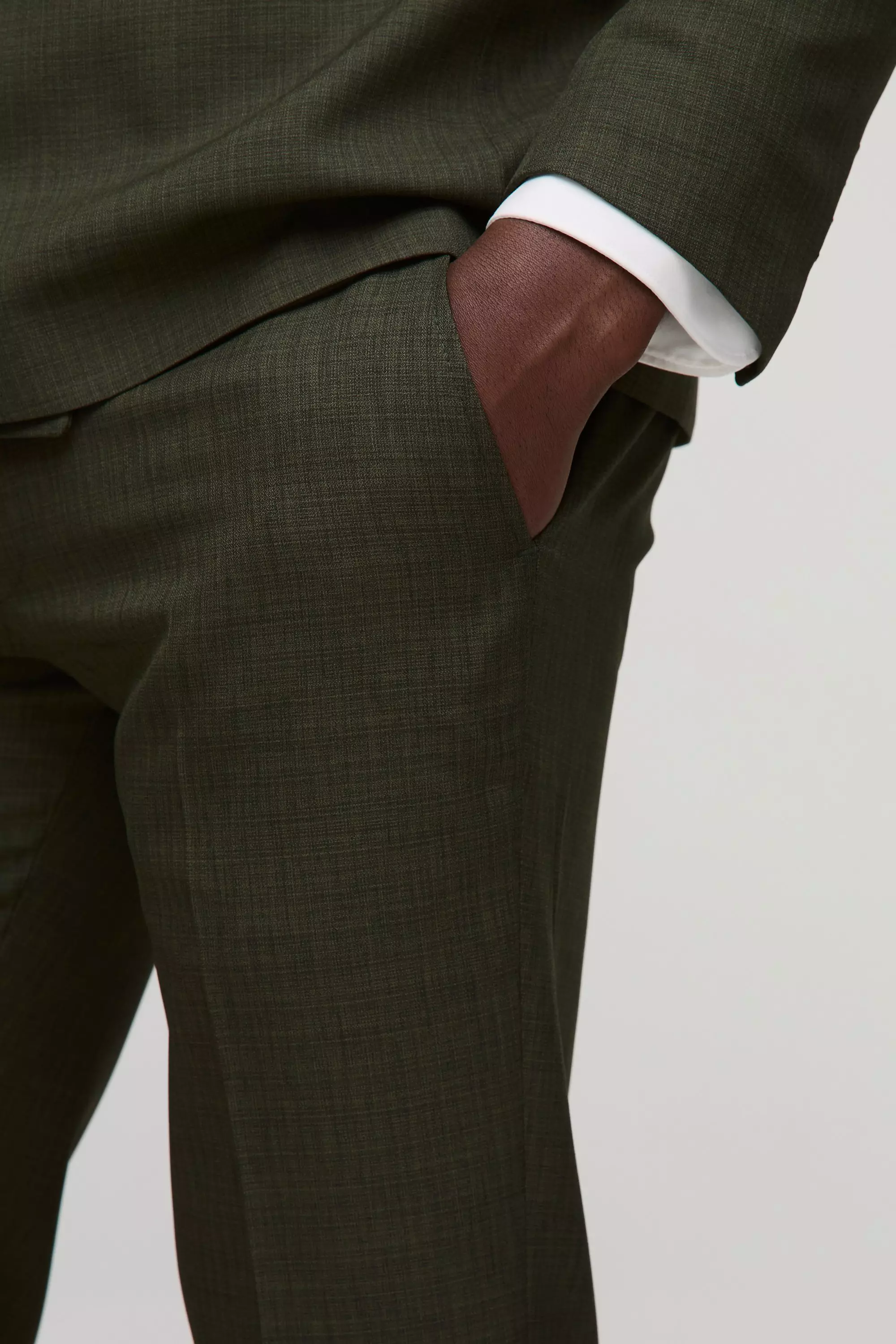 Strukturierte Skinny Anzughose, Khaki alternatives Bild