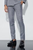 Dark grey Skinny Fit Boucle Suit Pants
