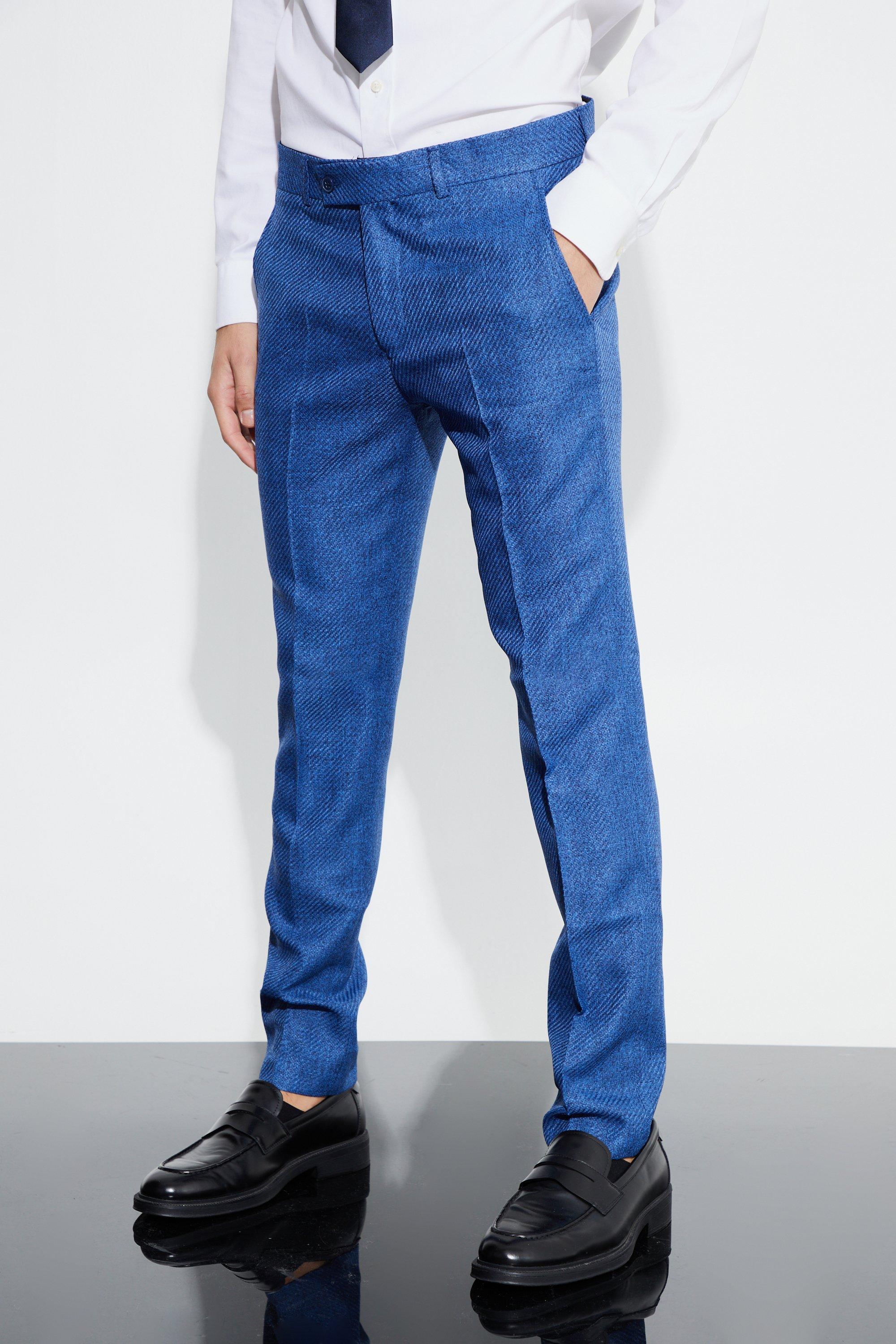 Navy Mergel Skinny Fit Pantalons