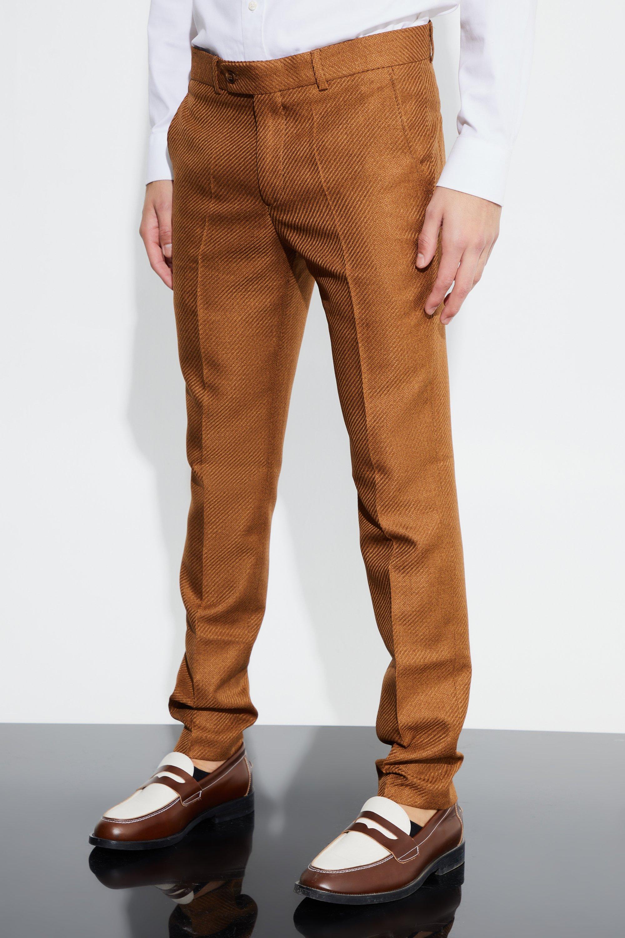 Mustard Mergel Skinny Fit Pantalons