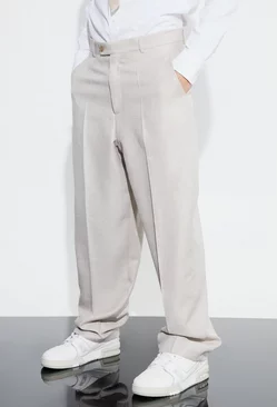 Relaxed Fit Boucle Texture Marl Pants Grey