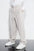 Grey Relaxed Fit Boucle Texture Marl Pants