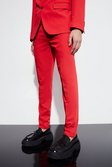 Red Super Skinny Suit Trousers