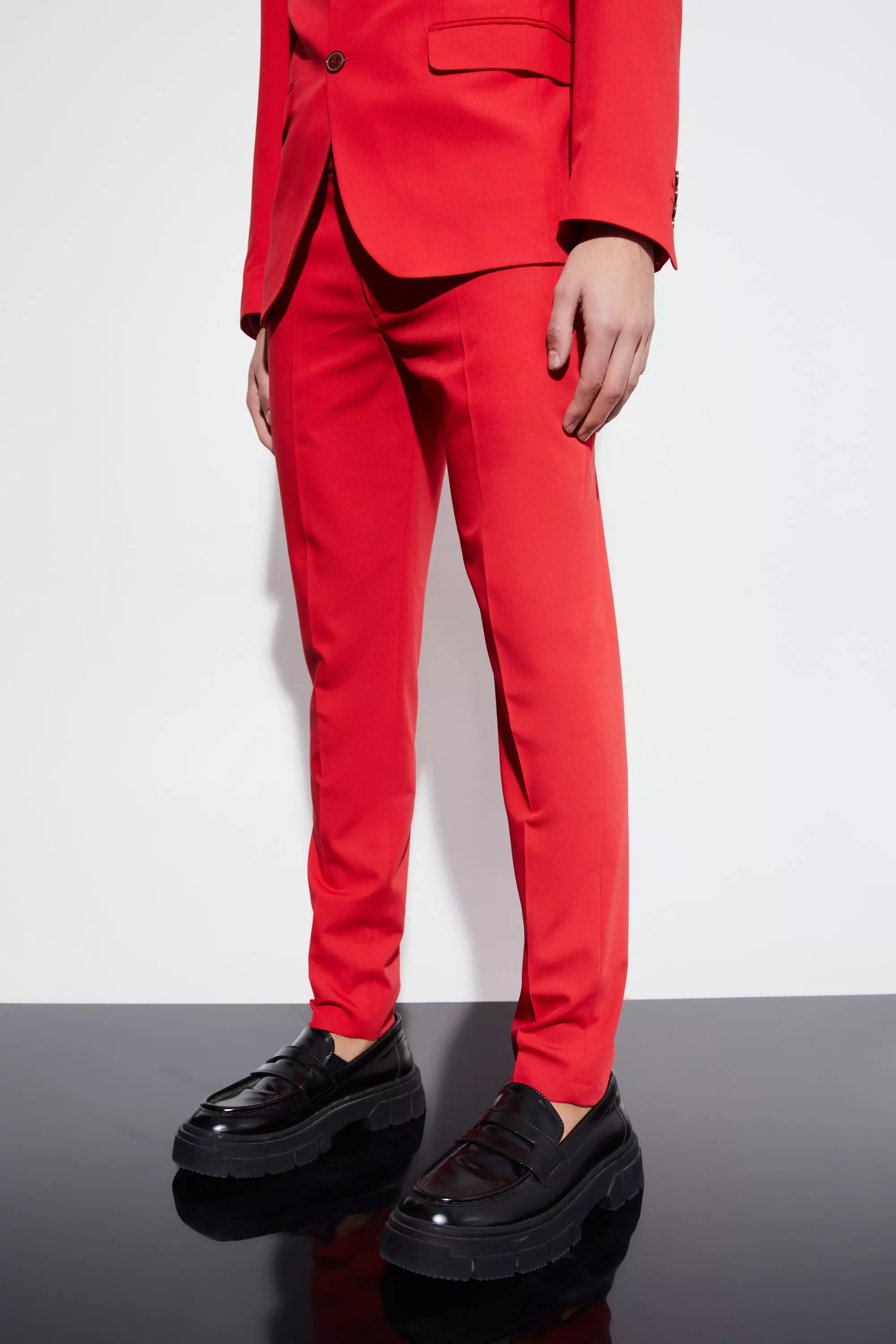Super Skinny Suit Pants Red