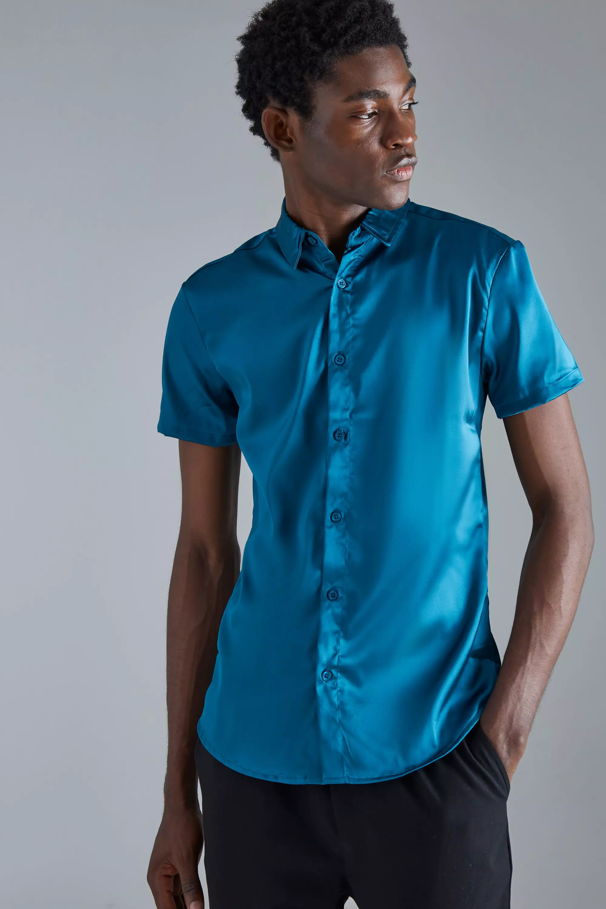 Mens silk button on sale down shirt short sleeve