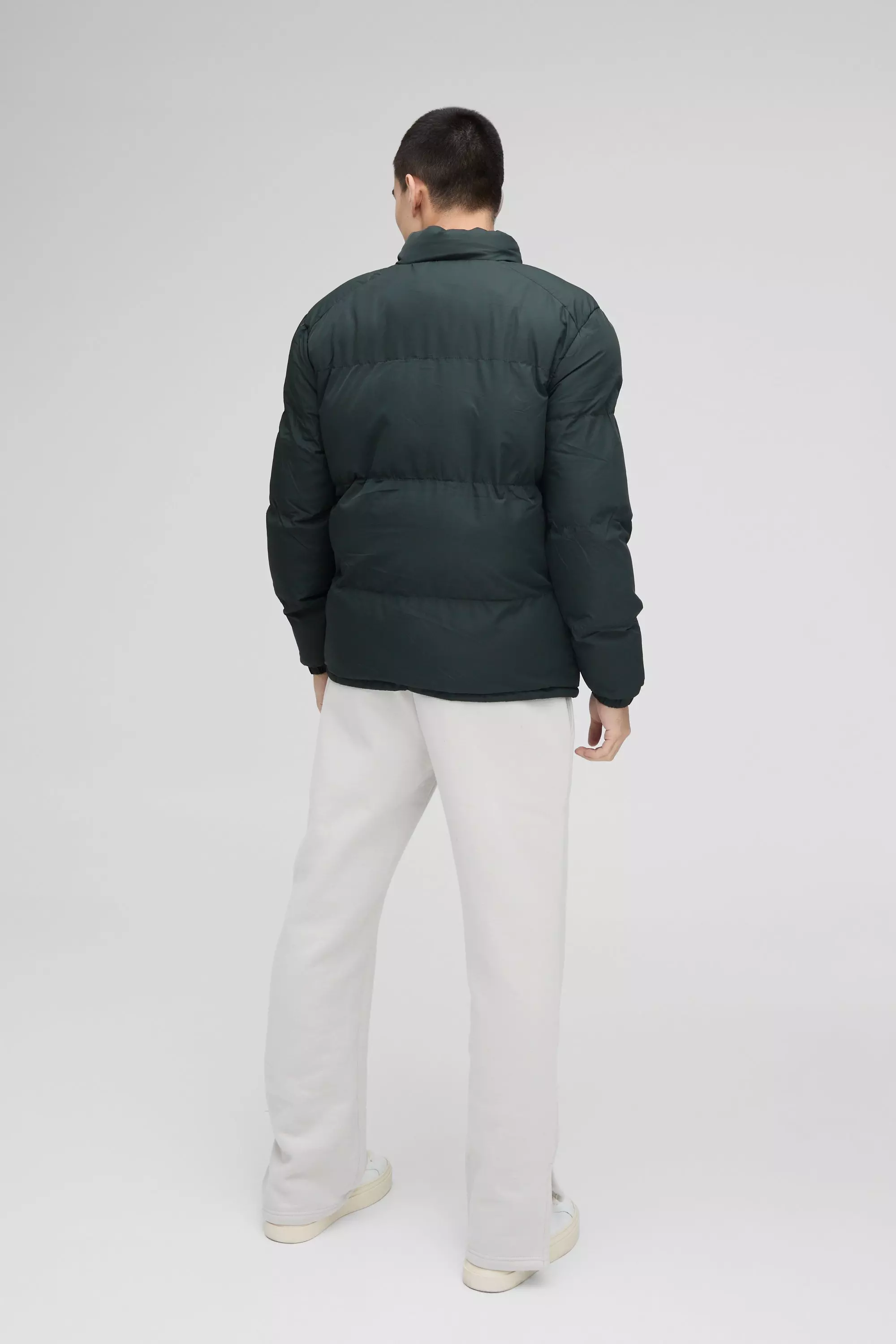 Funnel Neck Puffer Jacket in Khaki alternative image