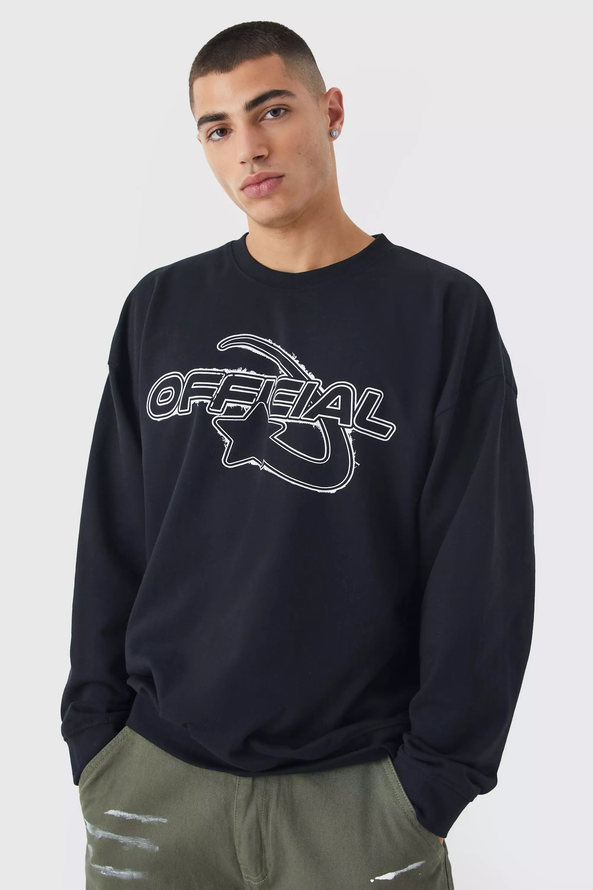 Oversized Ofcl Star Sweatshirt boohooMAN IE