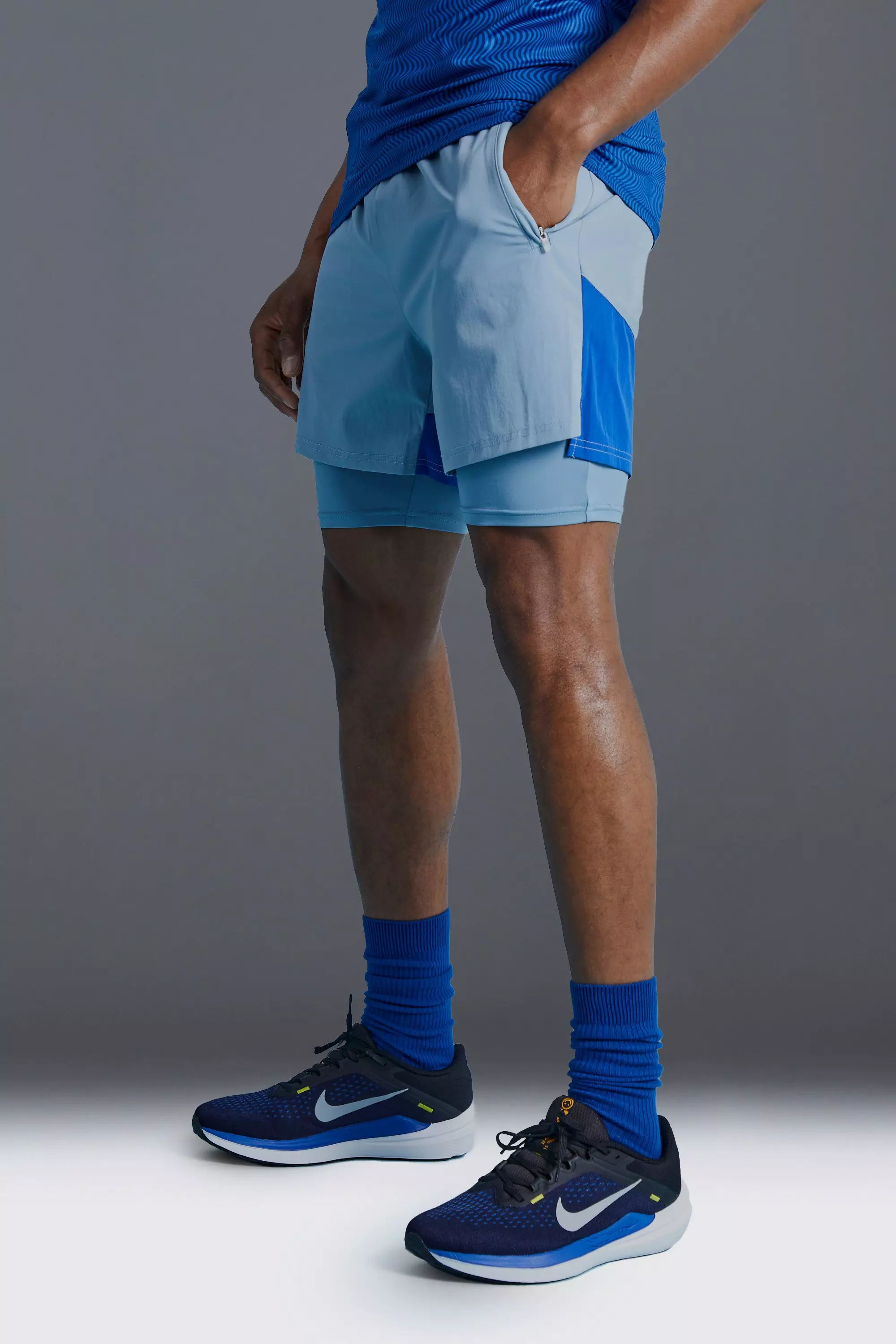 Blue Man Active Muscle Fit Colour Block Short