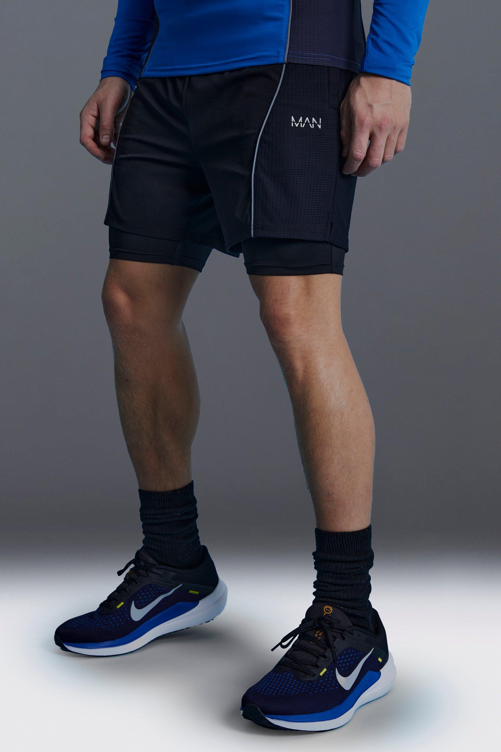 Man Active Gym 2-In-1 Legging Shorts