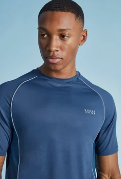 Blue Man Active Muscle Fit Panelled T-shirt