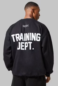 Man Active Oversized Training Dept Sweatshirt Black
