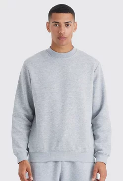 Grey Basic Extended Neck Sweatshirt