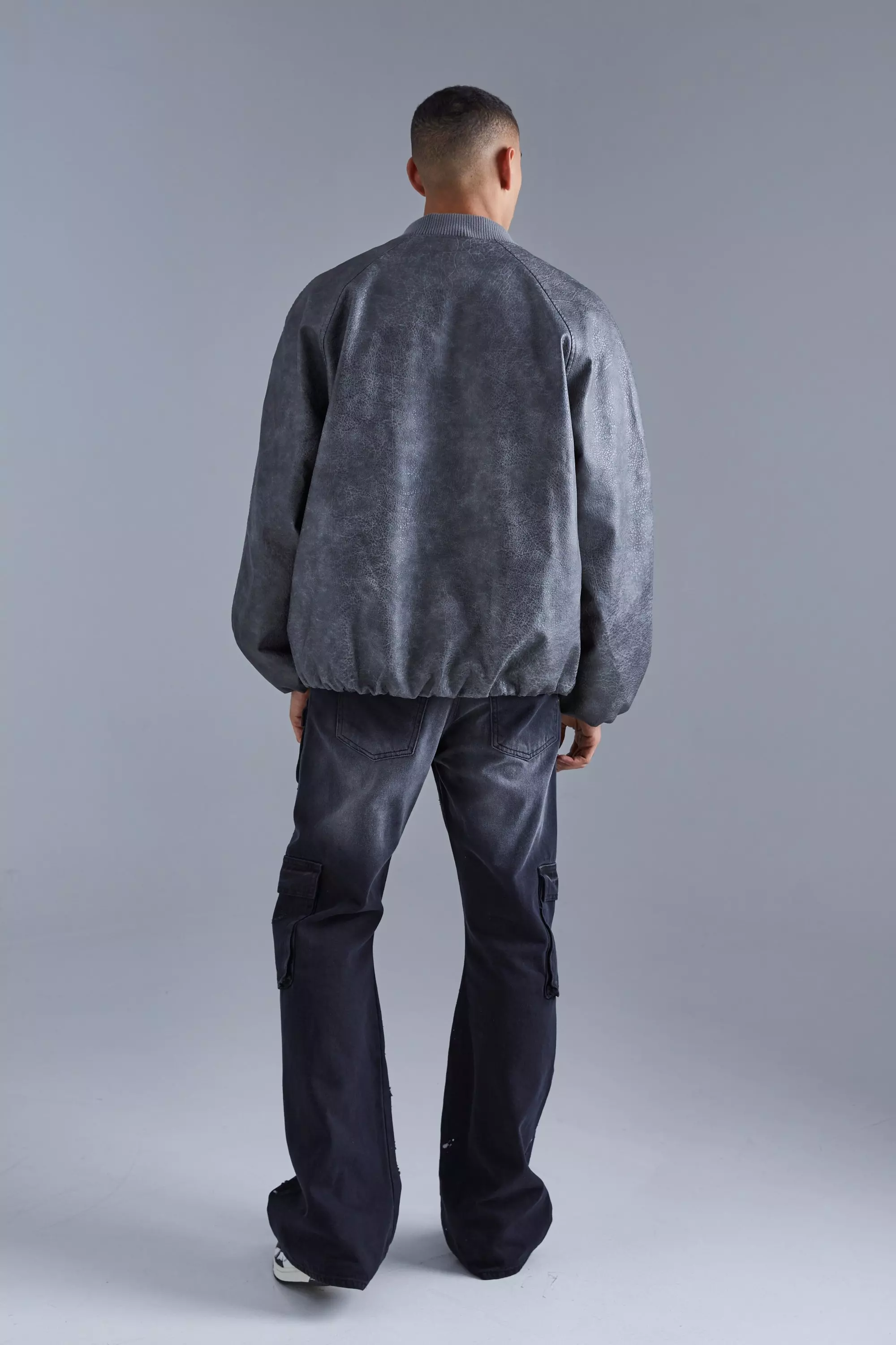 Bomber oversize à manches raglan , Grey autre image