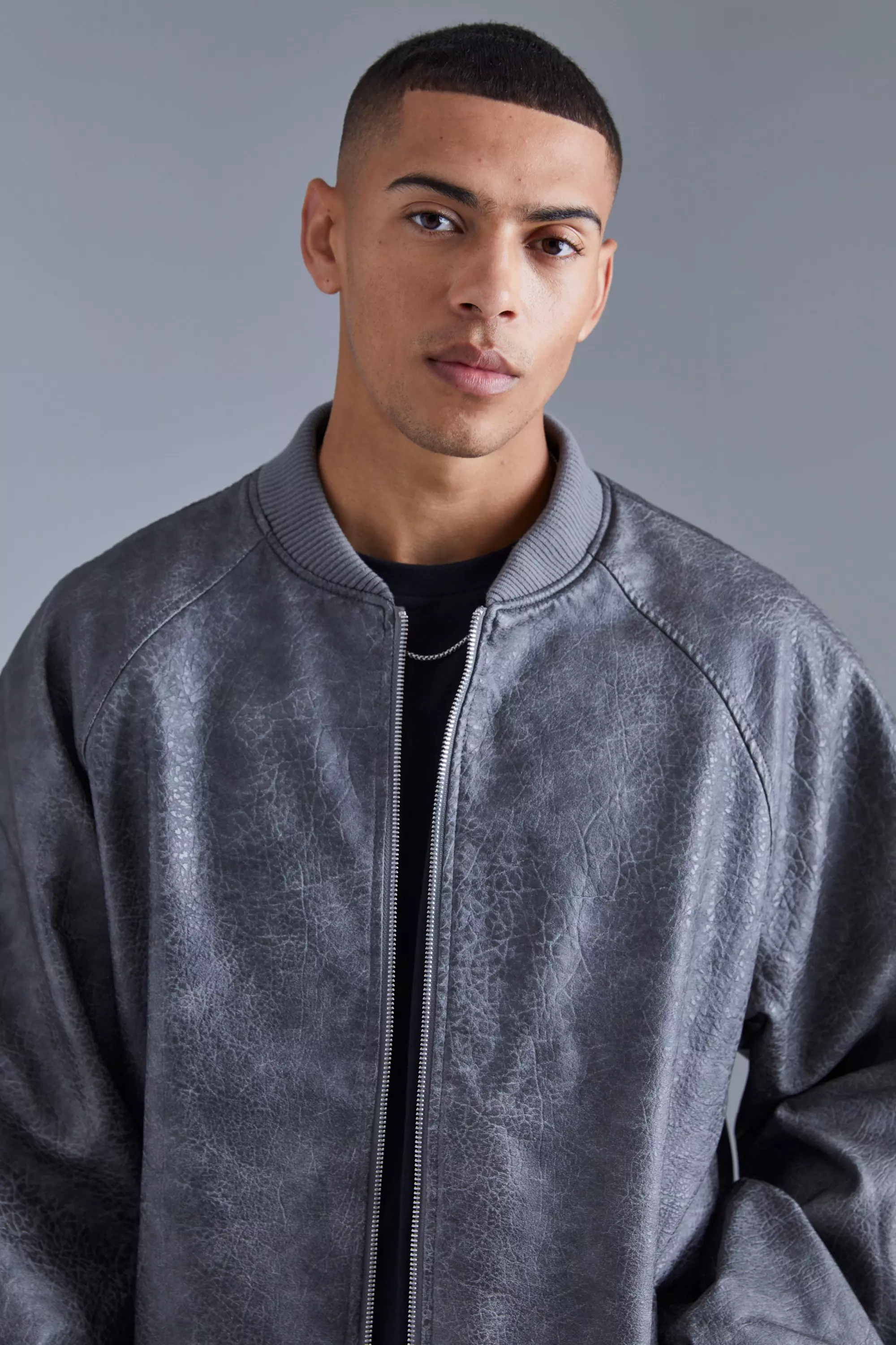 Bomber oversize à manches raglan , Grey autre image