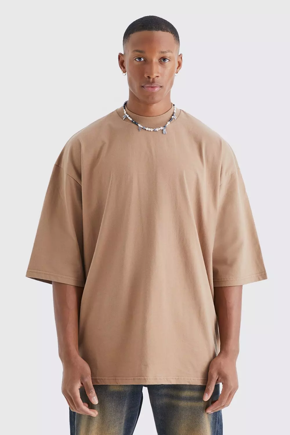 Oversized Heavyweight Half Sleeve T-shirt Mocha