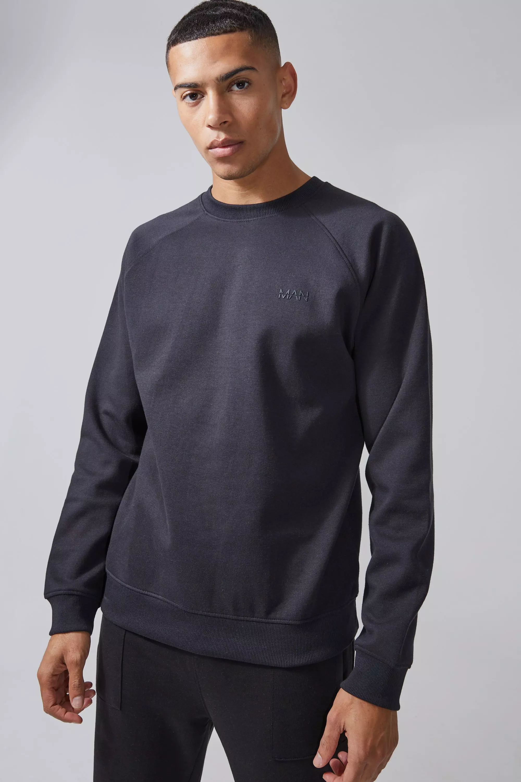 Man Active Fleece Sweatshirt Black