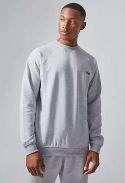 Man Active Tech Sweatshirt Grey marl