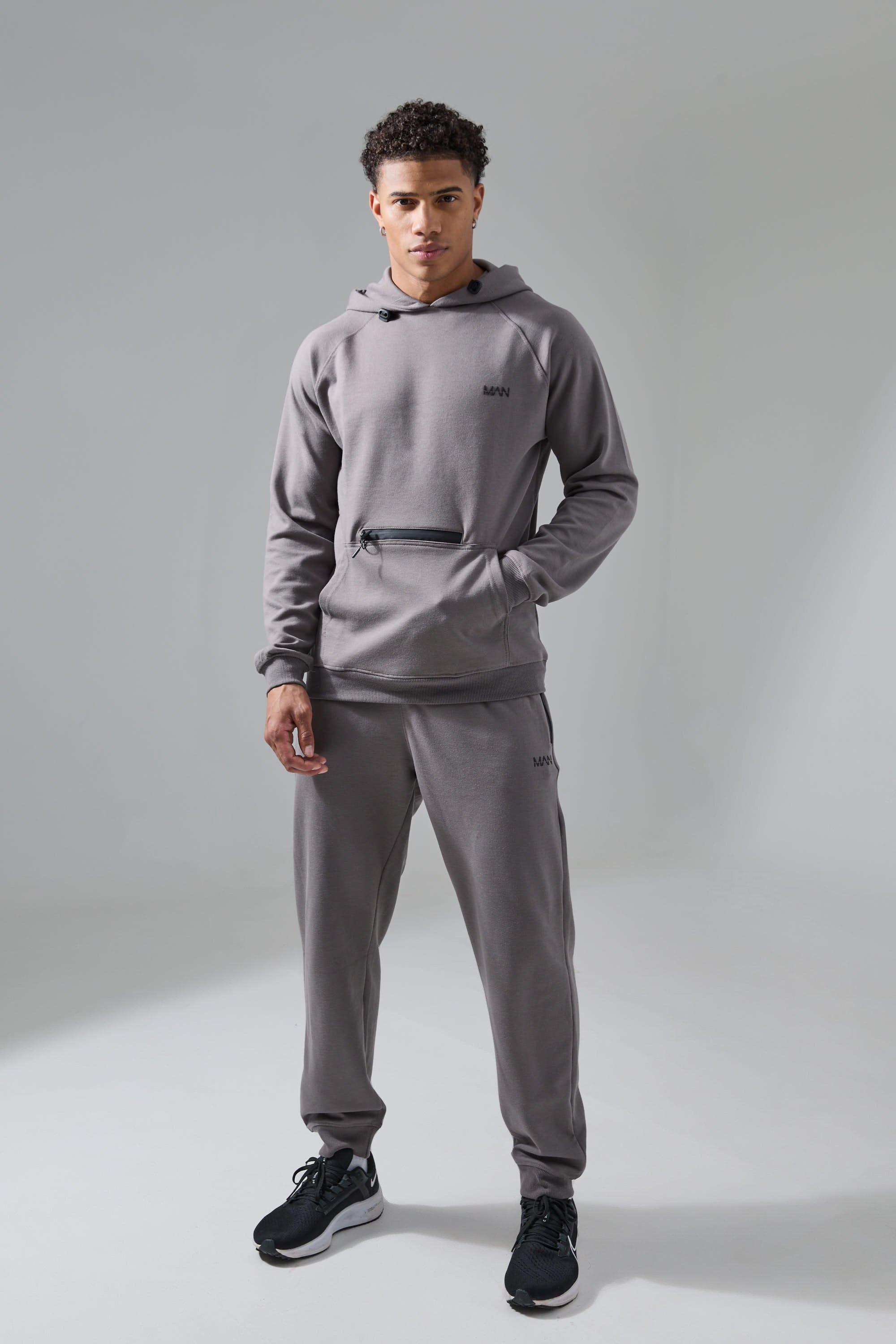 Man Active Fleece Hoodie And Jogger Tracksuit