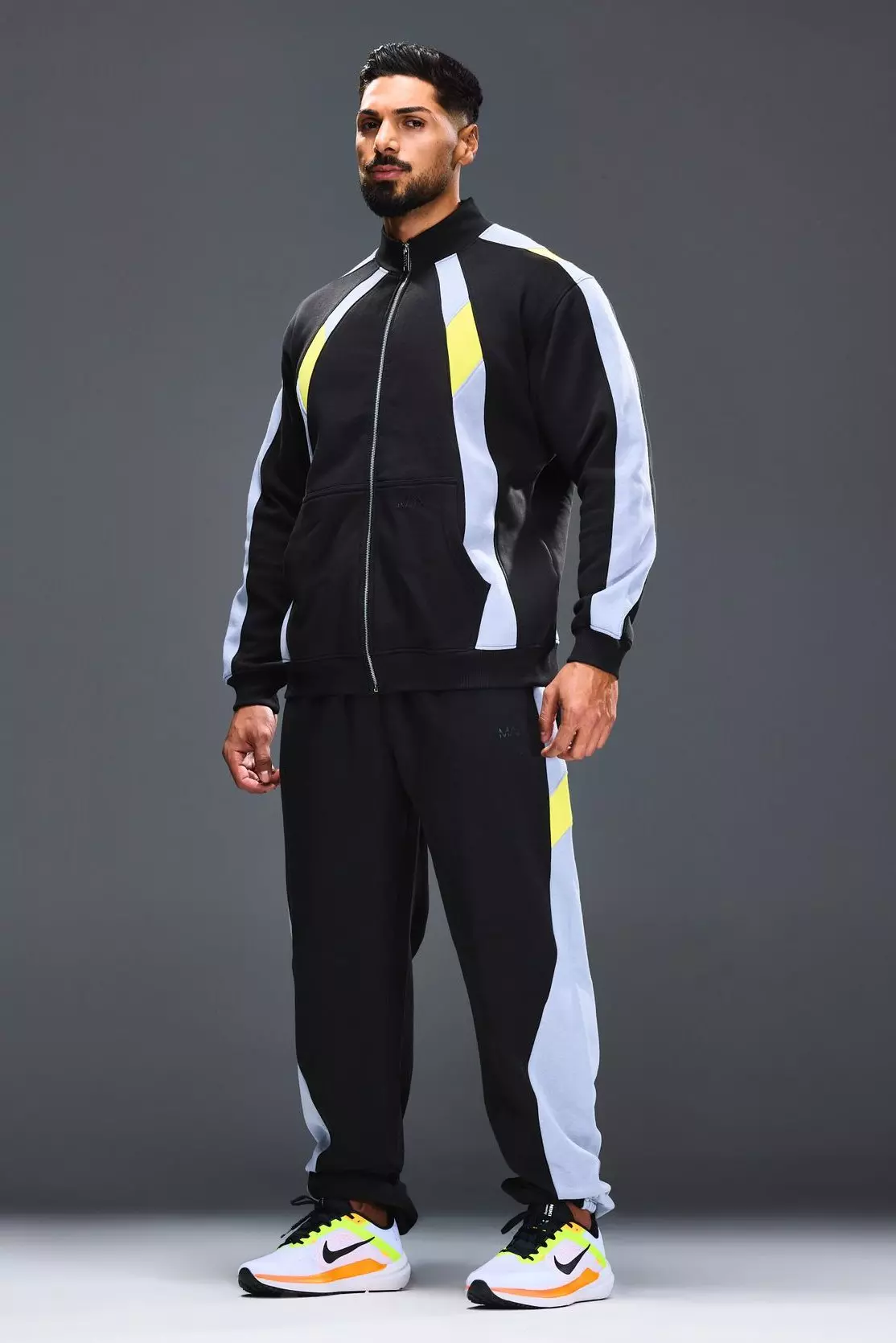 Black Man Active Oversized Colour Block Jogger